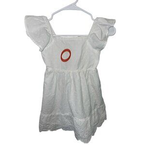 GAP KIDS Girls Size Small 6-6X White Eyelet Smocked Back Cotton Dress FLAWED